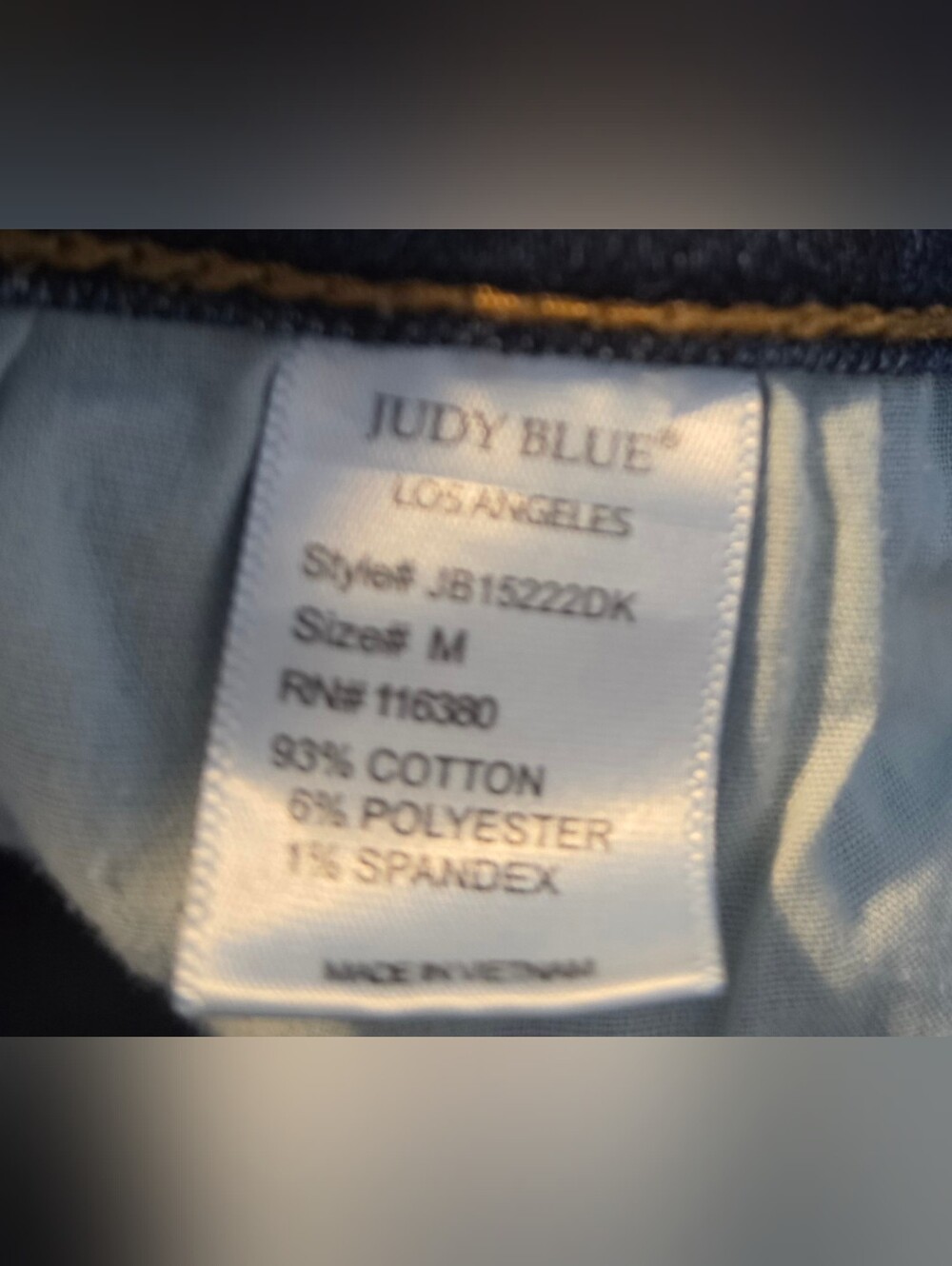 Judy Blue High Rise Denim Shorts Medium Wash Non Distressed Stretch Size M - Picture 4 of 5